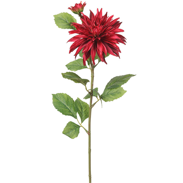 29" Dahlia Artificial Flower Stem -Burgundy (pack of 12) - FSD019-BU