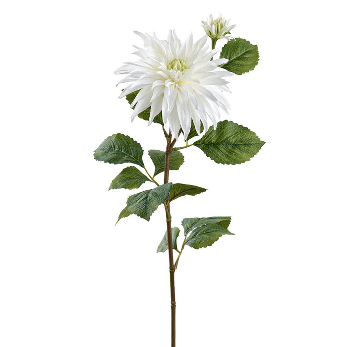 29" Dahlia Artificial Flower Stem -White (Pack of 12) - FSD019-WH