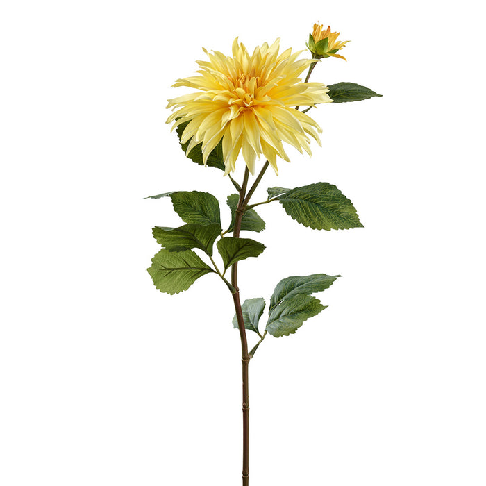 29" Dahlia Artificial Flower Stem -Yellow (pack of 12) - FSD019-YE