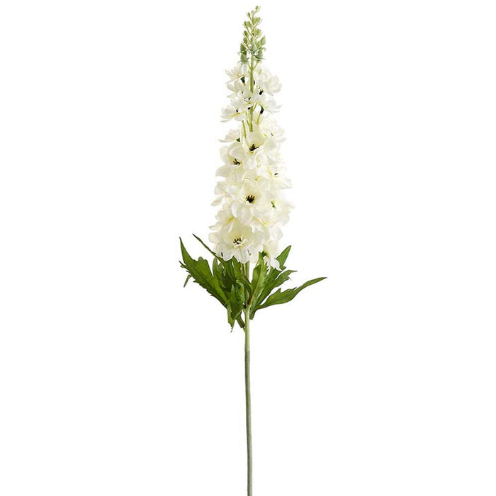 41" Delphinium Silk Flower Stem -Cream (Pack of 12) - FSD080-CR