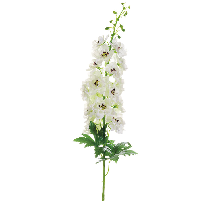 37.5" Silk Delphinium Flower Spray -White (pack of 6) - FSD082-WH