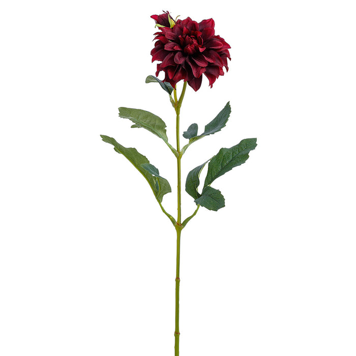 24" Dahlia Silk Flower Stem -Plum (Pack of 12) - FSD174-PL