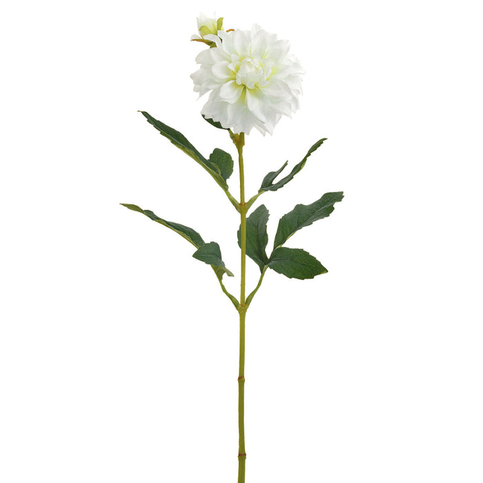 24" Dahlia Silk Flower Stem -White (Pack of 12) - FSD174-WH