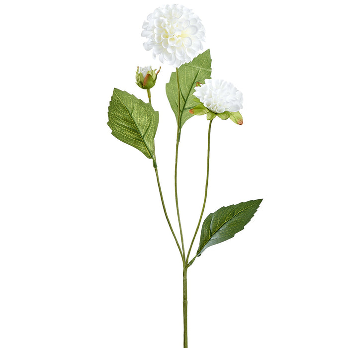 20" Dahlia Silk Flower Stem -White (Pack of 12) - FSD273-WH