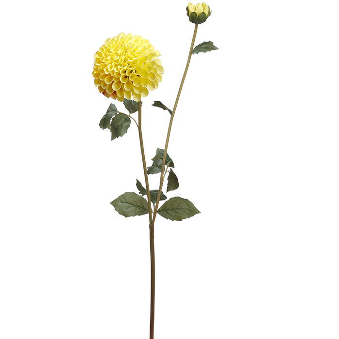 31" Silk Dahlia Flower Stem -Yellow/Red (pack of 12) - FSD291-YE/RE