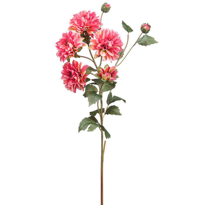 31" Dahlia Silk Flower Stem -2 Tone Rose (pack of 6) - FSD292-RO/TT