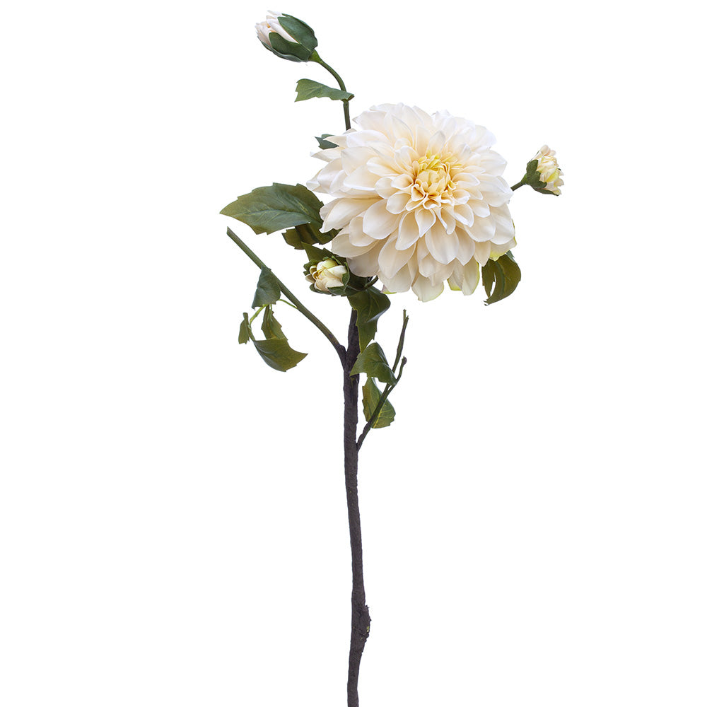 23.5" Silk Dahlia Flower Stem Cream Dahlia Stem — Silks Are Forever