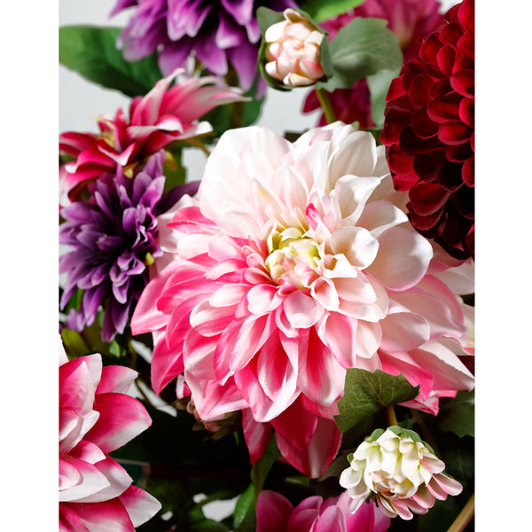 23.5" Silk Dahlia Flower Stem -Pink/Cream (pack of 12) - FSD293-PK/CR