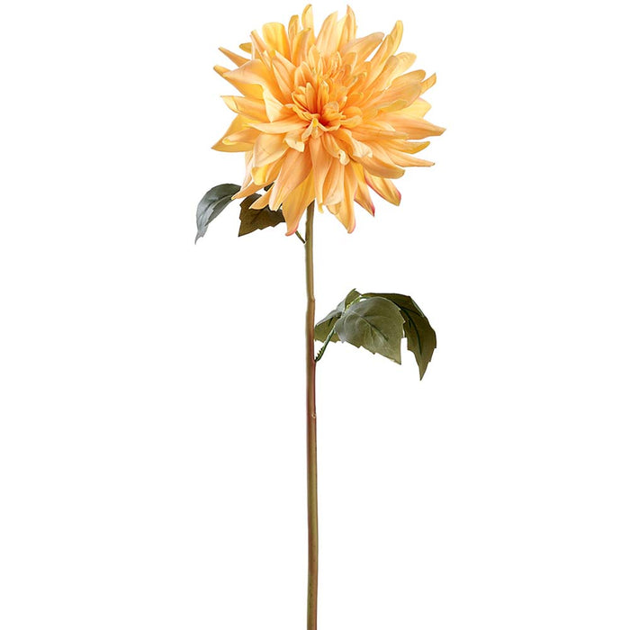 23" Real Touch Dahlia Silk Flower Stem -Yellow/Orange (Pack of 12) - FSD295-YE/OR