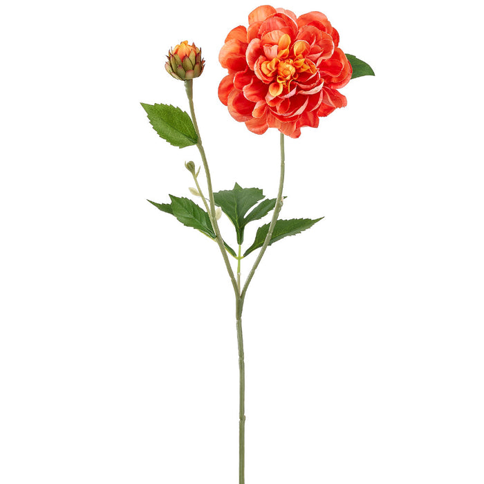 22.5" Dahlia Silk Flower Stem -Orange/Coral (Pack of 12) - FSD306-OR/CO