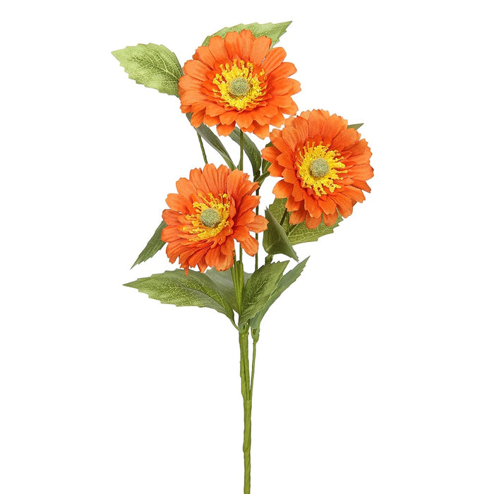 12" Silk Daisy Flower Stem -Orange (pack of 12) - FSD325-OR