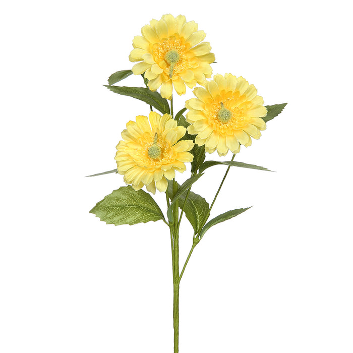 12" Silk Daisy Flower Stem -Yellow (pack of 12) - FSD325-YE