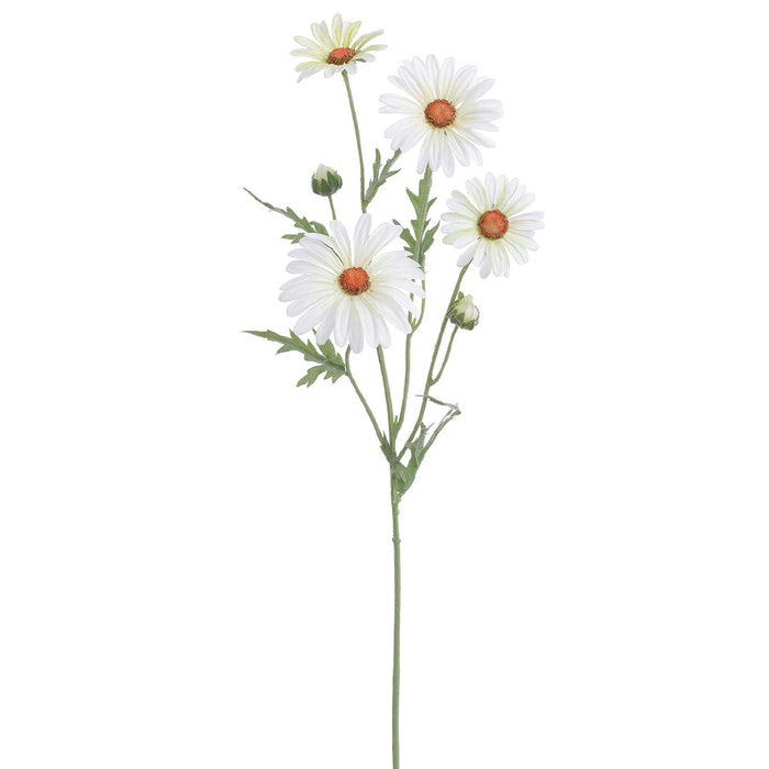 23.5" Daisy Silk Flower Stem -White (Pack of 12) - FSD353-WH