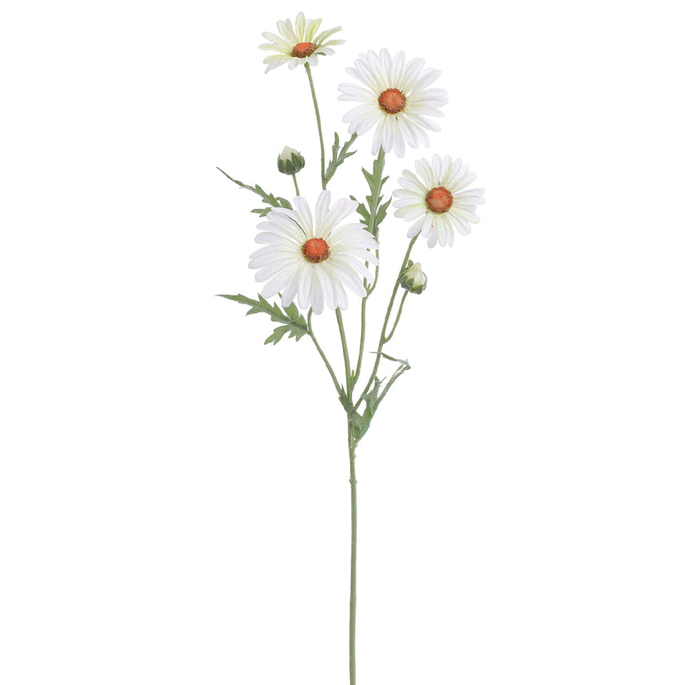 23.5" Daisy Silk Flower Stem White Daisy Stem — Silks Are Forever