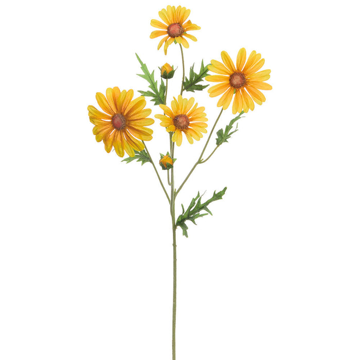 23.5" Daisy Silk Flower Stem -Yellow (Pack of 12) - FSD353-YE