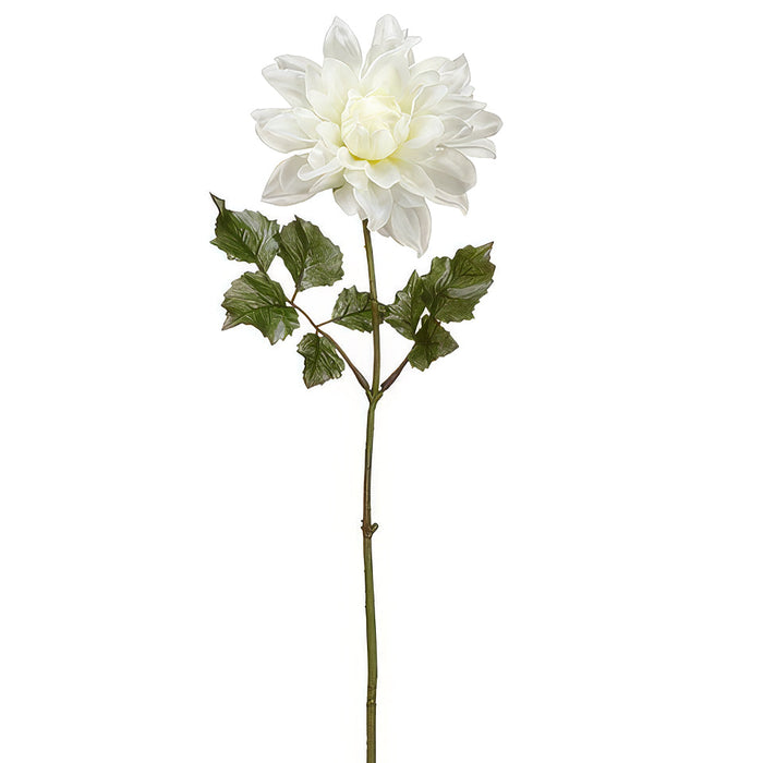 18" Dahlia Silk Flower Stem -White (Pack of 12) - FSD360-WH