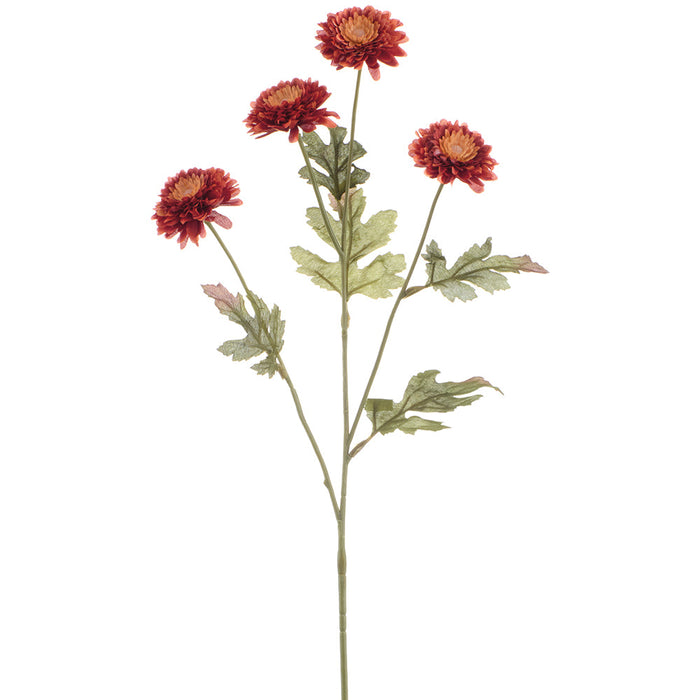 23.5" Daisy Silk Flower Stem -Flame (Pack of 12) - FSD381-FL