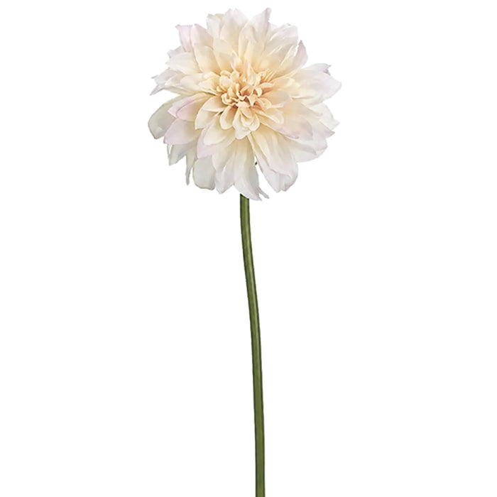 19" Dahlia Silk Flower Stem -Cream/Blush (Pack of 12) - FSD411-CR/BS