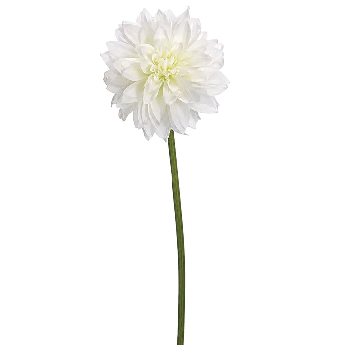 19" Dahlia Silk Flower Stem -White (Pack of 12) - FSD411-WH