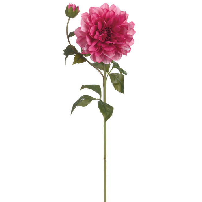 23.5" Dahlia With Bud Silk Flower Stem -Pink (Pack of 12) - FSD412-PK