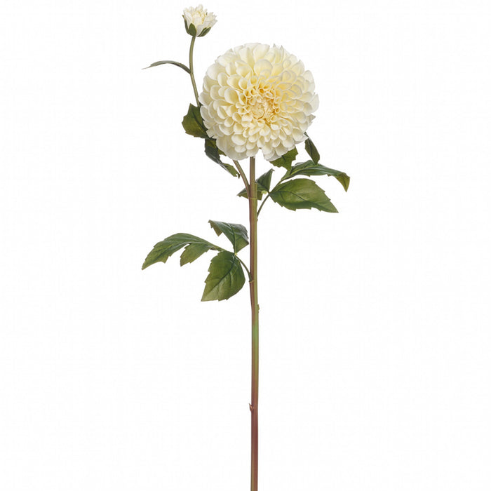 26" Dahlia Silk Flower Stem -White (Pack of 12) - FSD413-WH