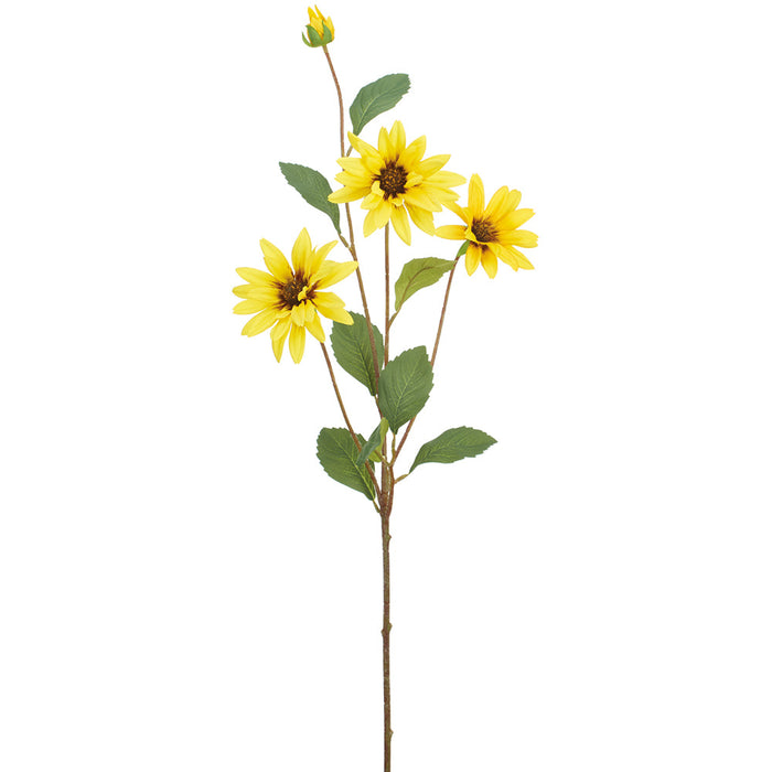 32.5" Silk Daisy Flower Stem -Flame (pack of 12) - FSD420-FL
