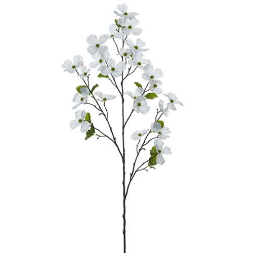 44" Dogwood Silk Flower Stem -White (pack of 6) - FSD434-WH