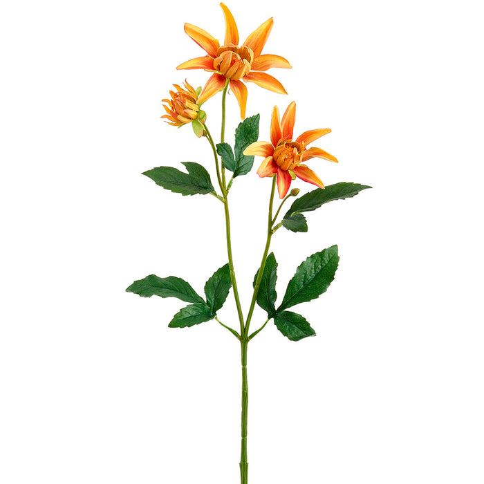 25" Dahlia Silk Flower Stem -Orange (Pack of 24) - FSD472-OR