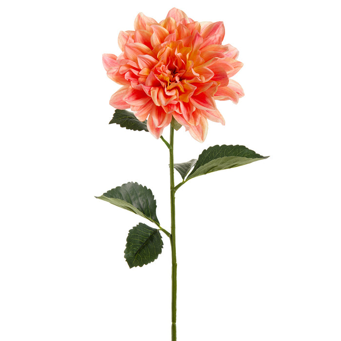 27" Dahlia Silk Flower Stem -2 Tone Coral (Pack of 12) - FSD529-CO/TT