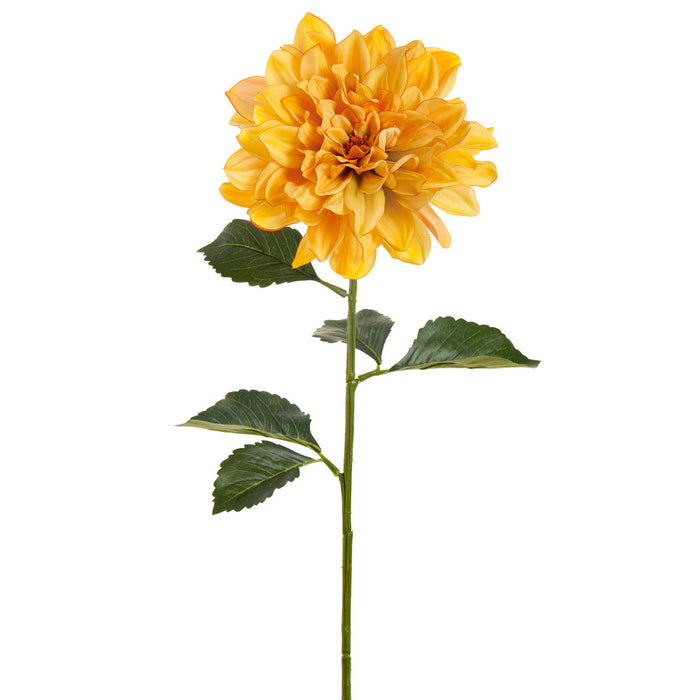 27" Dahlia Silk Flower Stem -Yellow (Pack of 12) - FSD529-YE