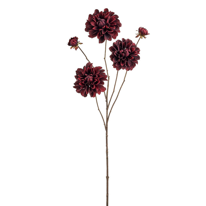 35" Dahlia Silk Flower Stem -Plum (pack of 6) - FSD638-PL