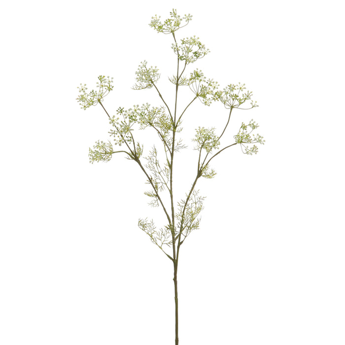 32" Silk Dill Flower Spray -White/Green (pack of 12) - FSD656-WH/GR