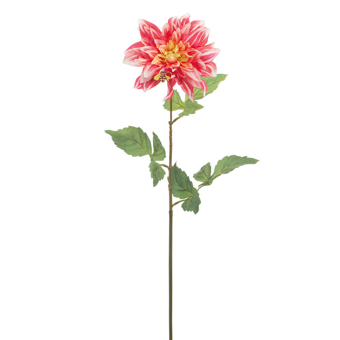 25" Dahlia Silk Flower Stem With Bee -Coral (Pack of 12) - FSD683-CO