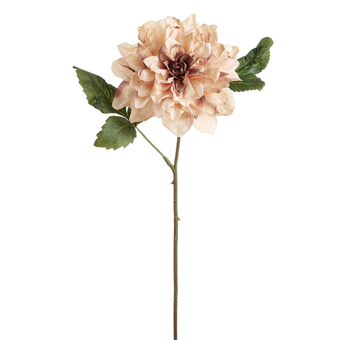 17.5" Dahlia Silk Flower Stem -Beige (pack of 12) - FSD686-BE