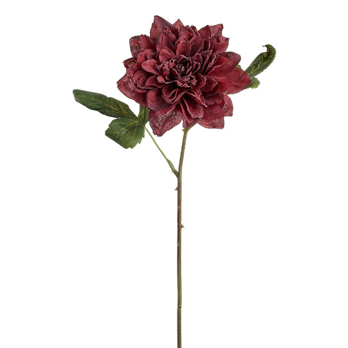 17.5" Dahlia Silk Flower Stem -Burgundy (pack of 12) - FSD686-BU