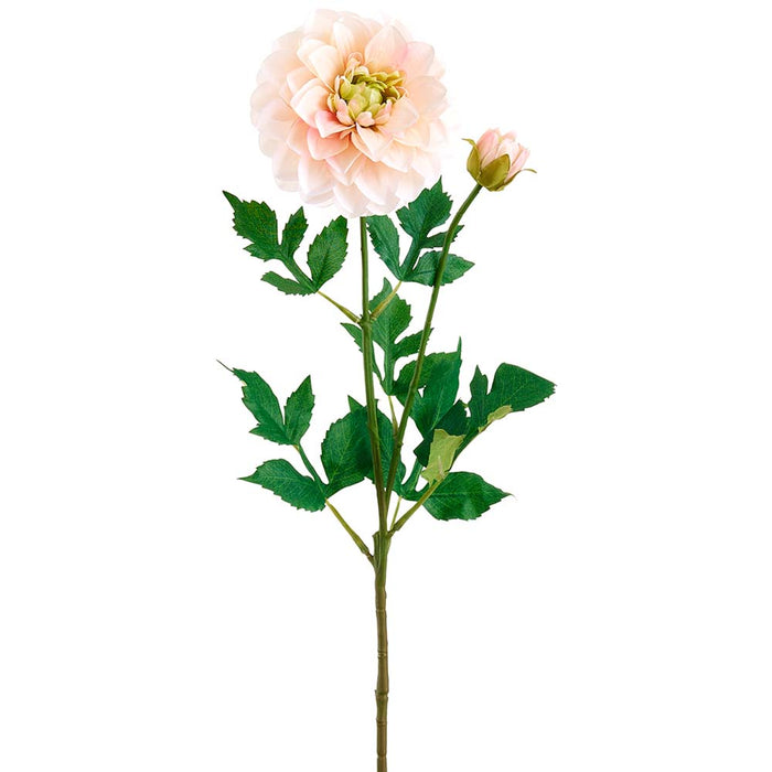 24" Dahlia Faux Flower Stem -Peach (Pack of 12) - FSD700-PE
