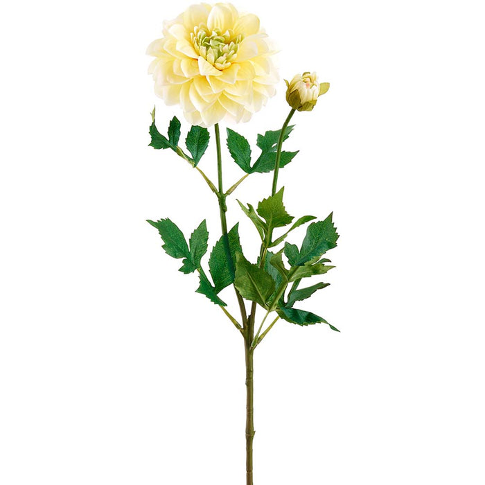 24" Dahlia Faux Flower Stem -Yellow (Pack of 12) - FSD700-YE