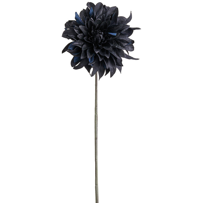 27.5" Real Touch Dahlia Silk Flower Stem -Black (Pack of 12) - FSD741-BK