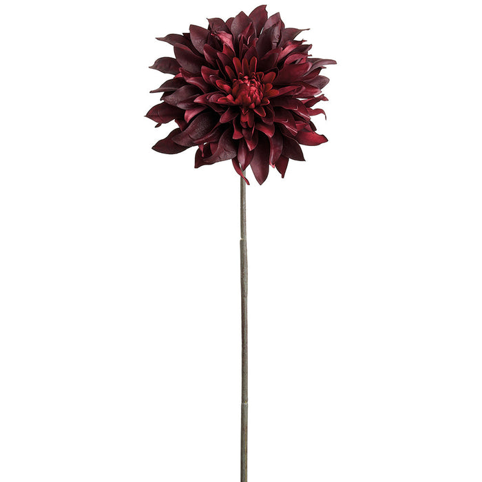 27.5" Real Touch Dahlia Silk Flower Stem -Burgundy (Pack of 12) - FSD741-BU