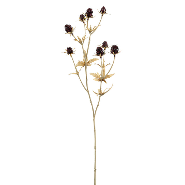 20" Artificial Eryngium Flower Stem -Wine (pack of 12) - FSE006-WI