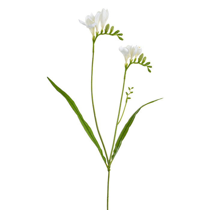24" Freesia Silk Flower Stem -Cream (Pack of 12) - FSF129-CR