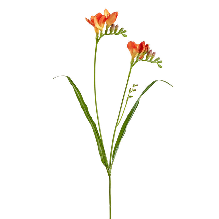 24" Freesia Silk Flower Stem -Orange (Pack of 12) - FSF129-OR