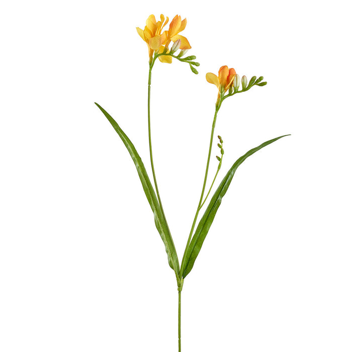 24" Freesia Silk Flower Stem -Yellow (Pack of 12) - FSF129-YE