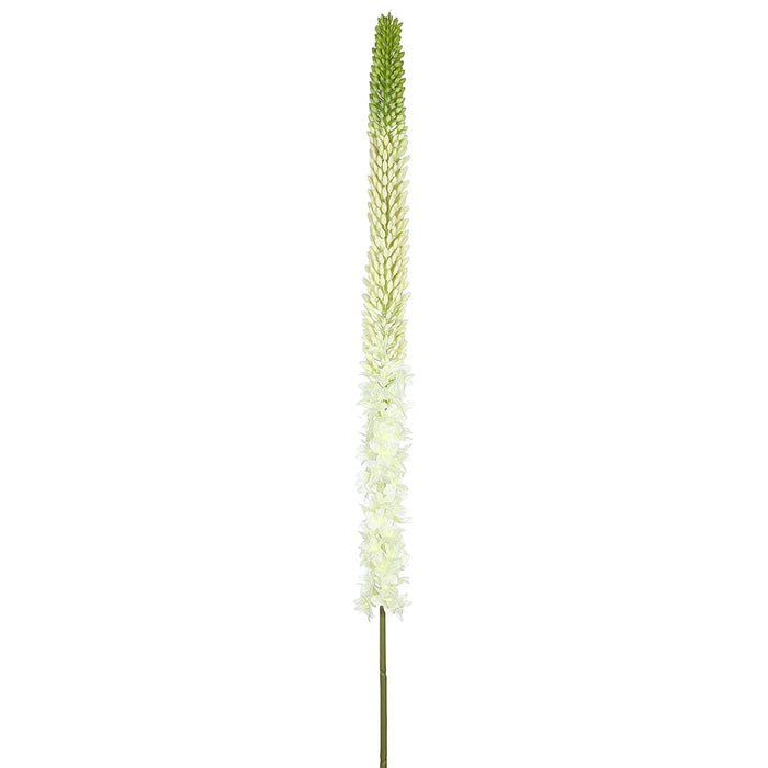 51" Eremurus Foxtail Lily Silk Flower Stem -White/Green (pack of 12) - FSF348-WH/GR