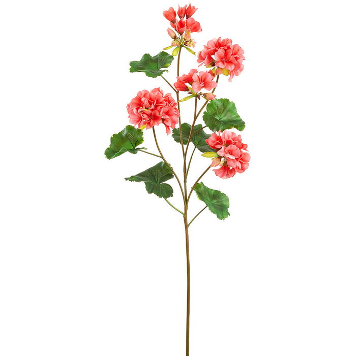 31" Real Touch Geranium Silk Flower Stem -Peach (Pack of 12) - FSG104-PE