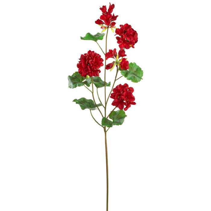 31" Real Touch Geranium Silk Flower Stem -Red (Pack of 12) - FSG104-RE