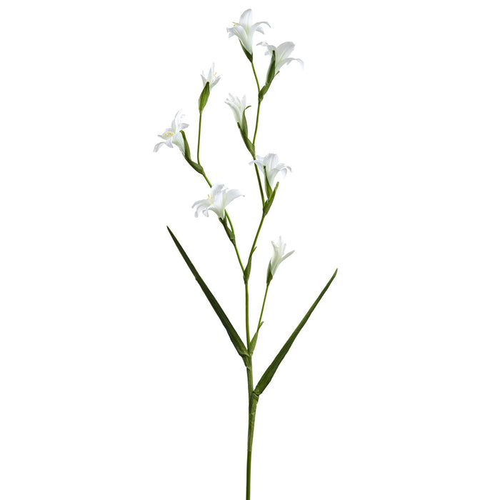 46" Silk Gladiolus Flower Stem -White (pack of 6) - FSG425-WH