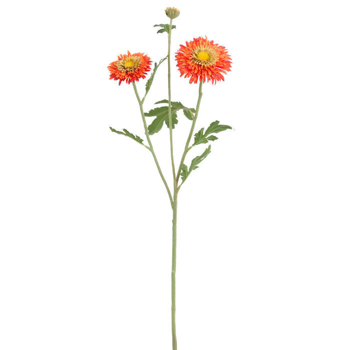 27.5" Gerbera Daisy Silk Flower Stem -Flame/Orange (Pack of 12) - FSG548-FL/OR