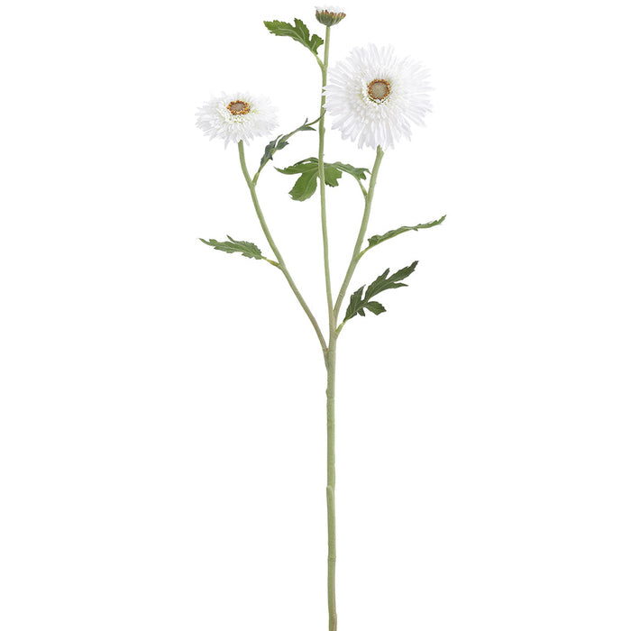 27.5" Gerbera Daisy Silk Flower Stem -White (pack of 12) - FSG548-WH