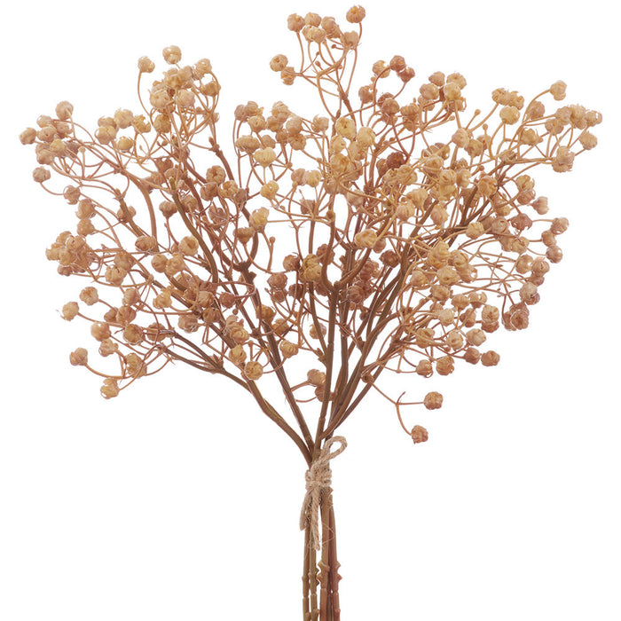 13.5" Artificial Baby's Breath Gypsophila Flower Stem Bundle -Beige (Pack of 12) - FSG695-BE